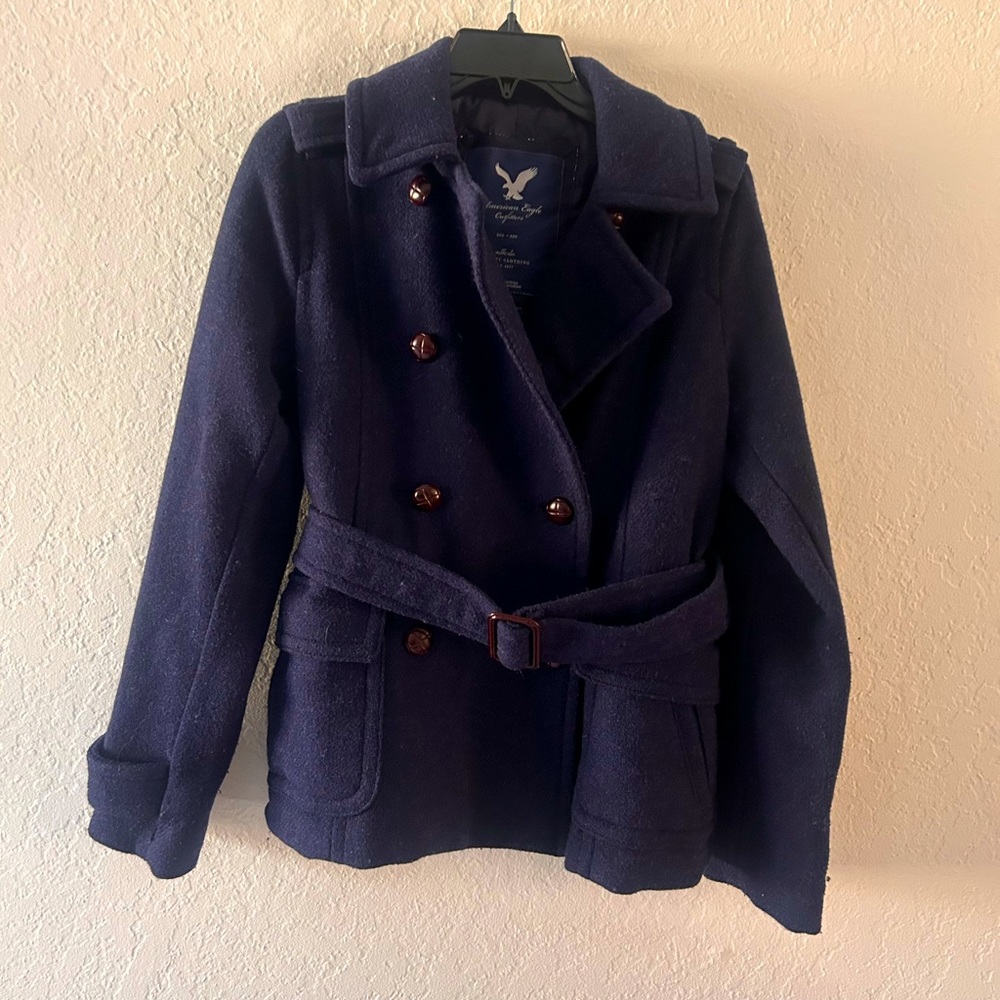 American Eagle Navy Medium Peacoat Jacket Wool Bl… - image 2